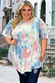 60 PSS-E {Spreading Cheer} Pink Tie Dye Top EXTENDED PLUS SIZE 3X 4X 5X