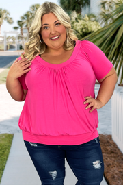 89 SSS-C {The Best Of The Best} Fuchsia V-Neck Top PLUS SIZE 1X 2X 3X