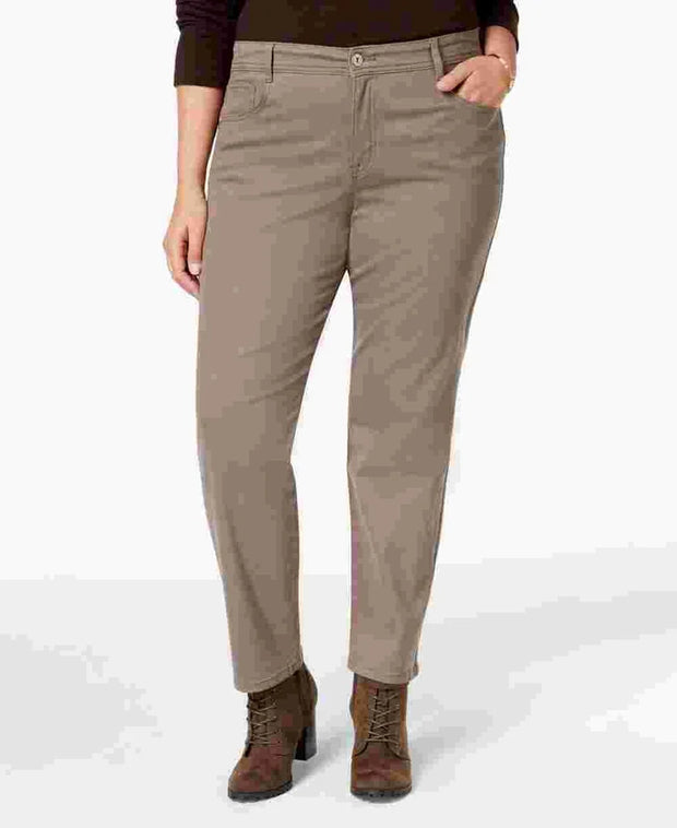 BT-U   M-109   {Style & Co} Brown Slim Leg Jeans Retail $59.00 PLUS SIZE 14W