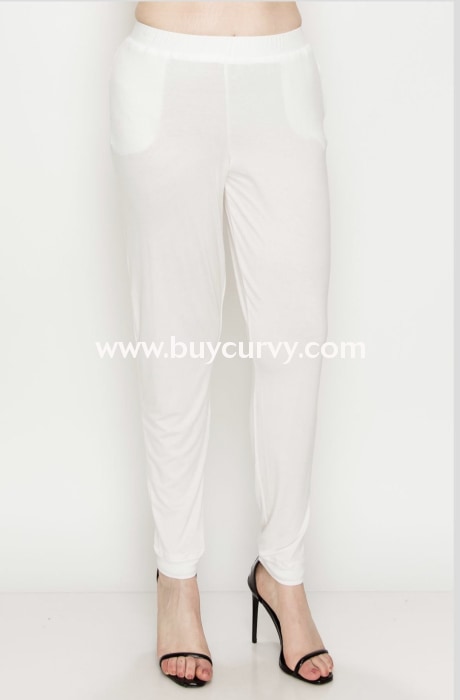 Bt-A {Perfect Harmony} Stretchy Ivory Pants Elastic Waistband Bottoms