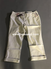Bt-V Amethyst White Body Con Capri Jeans Sale! Bottoms