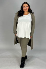 99 SET-D {Chill For Awhile} Taupe Ribbed Cardigan & Bottoms PLUS SIZE 1X 2X 3X