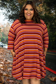 26 PQ-Z {Handling Business} Red Striped Dress SALE!! EXTENDED PLUS SIZE 3X 4X 5X
