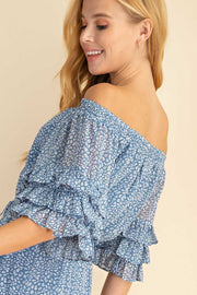 76 OS-B {Blue Treasure} SALE! Blue/White Lined Dress PLUS SIZE 1X 2X 3X