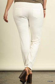 SALE!! BT-M {More To The Story}  Umgee Cream Stretch Pants PLUS SIZE XL 1X 2X
