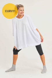 19 SSS-Y {Free Forever} White Oversized Top PLUS SIZE 1X/2X  2X/3X