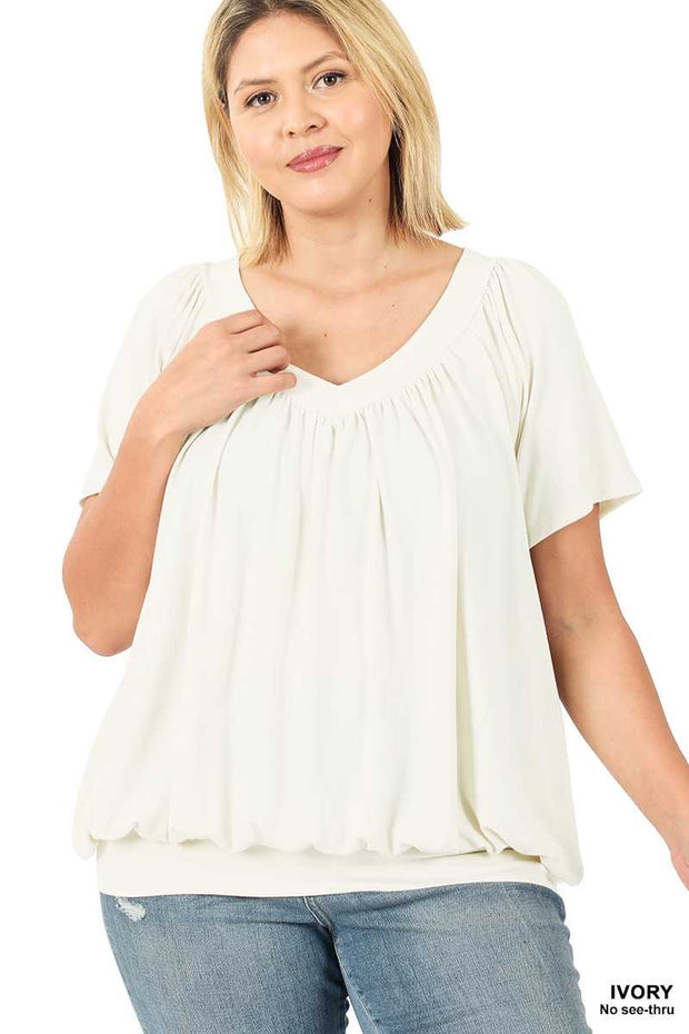 93 SSS-D {The Best Of The Best} Ivory V-Neck Top PLUS SIZE 1X 2X 3X