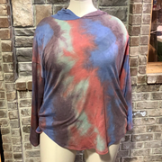 17 HD-Z {Choose Happiness} Red Tie Dye Hoodie CURVY BRAND EXTENDED PLUS SIZE 3X 4X 5X 6X
