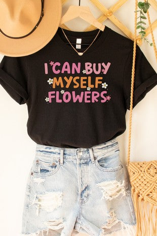 89 GT {I Can Buy Myself Flowers} BLACK Graphic Tee PLUS SIZE 3X