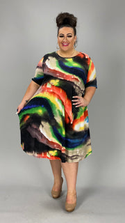 97 PSS-Q {Believe This} Purple/Multi-Color Print Dress PLUS SIZE 1X 2X 3X