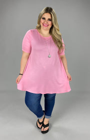 14 SSS-A {Own Kind Of Beautiful} Pink Short Sleeve Top PLUS SIZE 1X 2X 3X