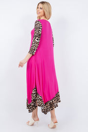LD-U {Roar For Me} Fuchsia Leopard Print Dress PLUS SIZE XL 2X 3X