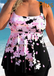 SWIM-D {Secret Is Safe} Pink/Black Print 2 Piece Swimsuit PLUS SIZE 1X 2X 3X