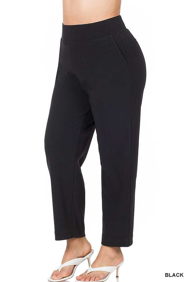 LEG-70 {Superior Staple} Black Pants w/Pockets PLUS SIZE 1X 2X 3X