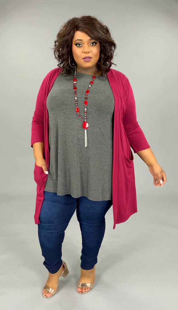 OT-S {Free Falling} Cabernet Slouchy ***SALE***Pocket Cardigan