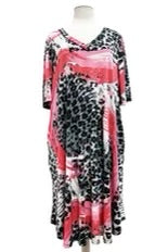 29 PSS {Wild And Fierce} Grey/Pink Leopard Dress EXTENDED SIZE 3X 4X 5X