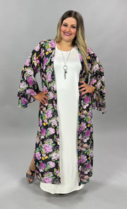 73 OT-C {Magnificent Nights} UMGEE Black Floral Cardigan Plus Size XL 1X 2X