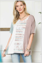 85 CP-A {Break the Mold} SALE! Multi-Color/Striped Top PLUS SIZE 1X 2X 3X