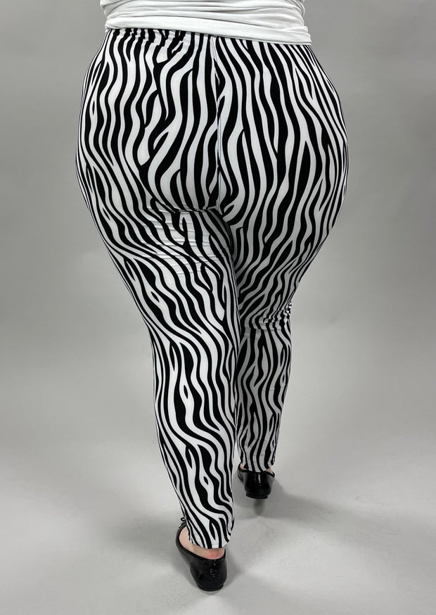 LEG-22 {3D Thoughts} Black & White Leggings