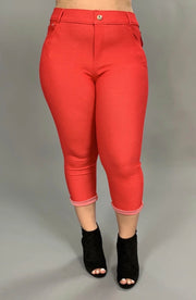 BT-X RED  Jeggings  SALE! With Rhinestone Button PLUS SIZE XL 2X 3X
