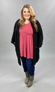 22 OT-A {Planned For This}  Black Cardigan PLUS SIZE XL 2X 3X