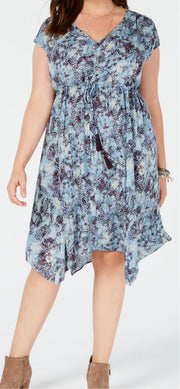 SV-A/M-109 {Style & Co} Cerulean Blue Print Dress SALE!!!  Retail $69.50