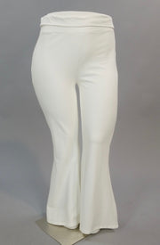 BT-M {In Your Space} Ivory Fold Over High Waist Yoga Pants PLUS SIZE