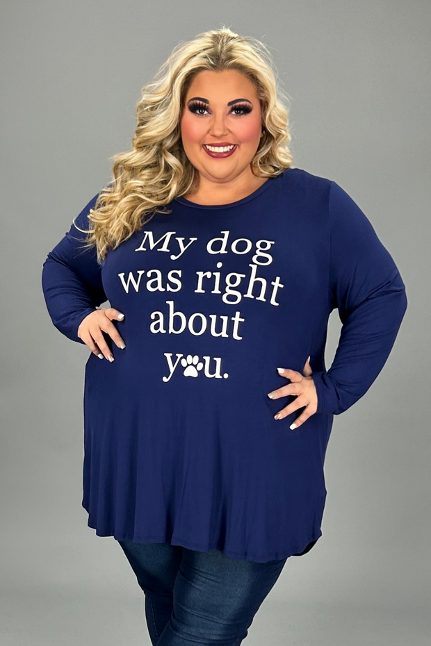 27 GT-B {Dog's Right} Blue "My Dog Was Right" Top SALE!!! CURVY BRAND EXTENDED PLUS SIZE 3X 4X 5X 6X