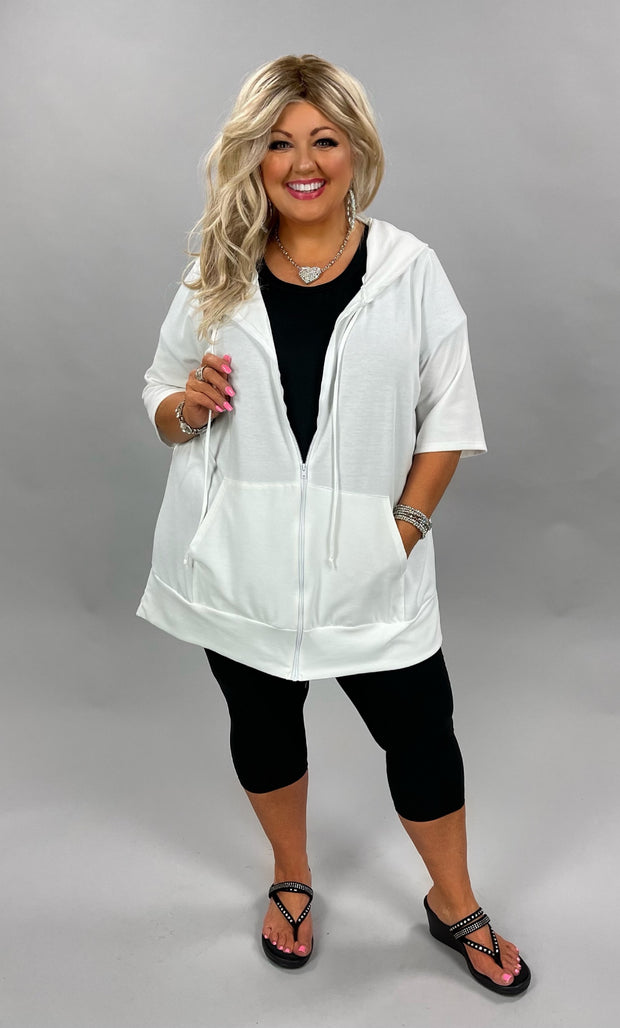 89 OT-E {Paint the Town} IVORY French Terry Hoodie CURVY BRAND!! EXTENDED PLUS SIZE 3X 4X 5X 6X