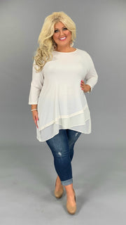 SQ-G (Sophisticated Girl) CREAM ***FLASH SALE*** With Sheer Detail PLUS SIZE 1X 2X 3X