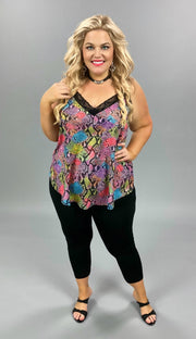 SV-X {Colorful Moments} Multi Color Snakeskin Camisole PLUS SIZE 1X 2X 3X