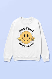 41 GT {Protect Your Peace} Ivory Graphic Sweatshirt PLUS SIZE 1X 2X 3X