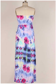 LD-V {Watercolor Wonder} Strapless Multi-Color Long Dress PLUS SIZE 1X 2X 3X