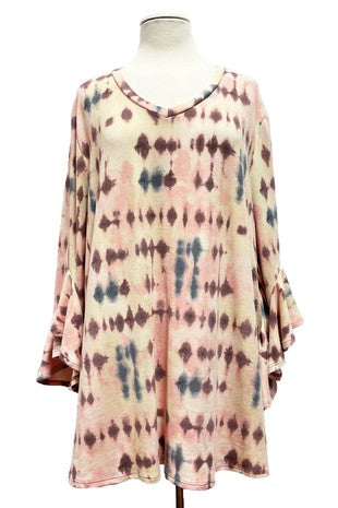 25 PQ {My Heart Beats For You} Pink Tie Dye V-Neck Top EXTENDED PLUS SIZE 4X 5X 6X