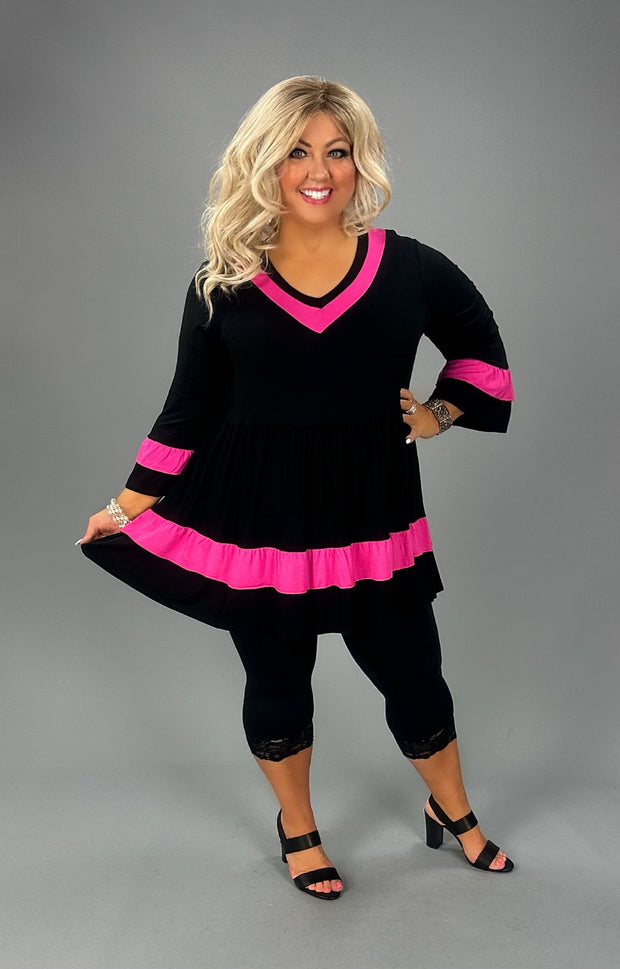 70 CP-A {Girl On The Block} Black Tiered Babydoll Tunic CURVY BRAND!!! PLUS SIZE XL 2X 3X 4X 5X 6X
