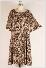 28 OR 31 PSS-Y {Just Like A Leopard} Leopard Print Dress EXTENDED PLUS SIZE 3X 4X 5X
