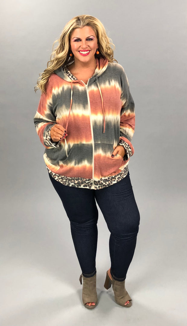26  OT-D  {Quit Playing}  Rust Leopard Contrast  Jacket  PLUS SIZE XL 2X 3X