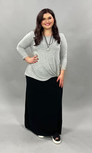 SLS-E {Find Me} Long Sleeved Heather Gray with Knotted Hem