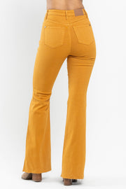 LEG-77 {Judy Blue} Marigold Garment Dyed Flared Jeans EXTENDED PLUS SIZE 18 20 22 24