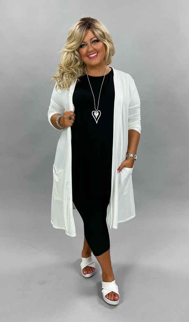 OT-R {Free Falling} IVORY Slouchy Pocket***SALE*** Cardigan