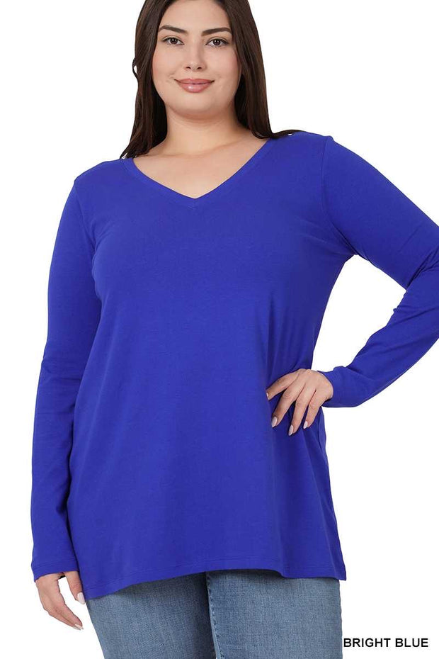 88 SLS-H {Keeping It Together} Bright Blue V-Neck Top PLUS SIZE 1X 2X 3X