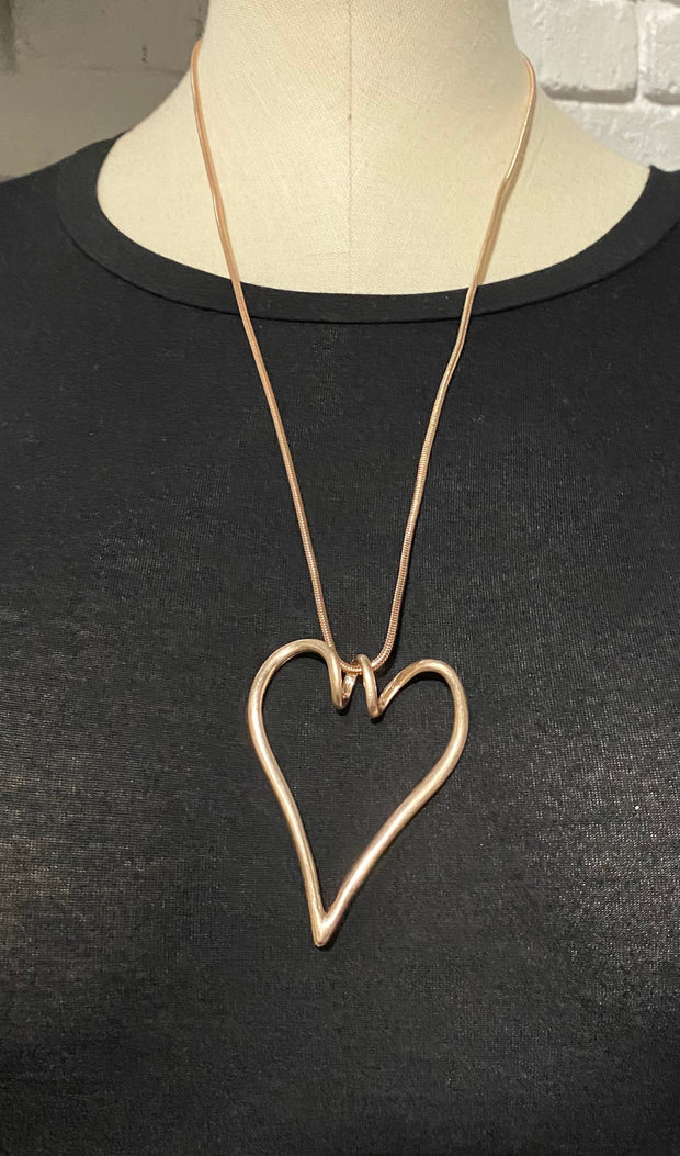 {Always On My Heart} (#349) Rosegold Heart Necklace
