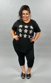 65 CP-H {Wild Times Ahead} Black Top with Leopard Stars