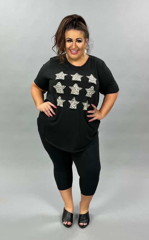 65 CP-H {Wild Times Ahead} Black Top with Leopard Stars