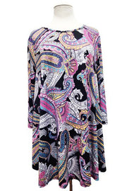 31 PQ {Extra Dose of Style} Purple/Grey Paisley Print Top  EXTENDED PLUS SIZE 4X 5X 6X