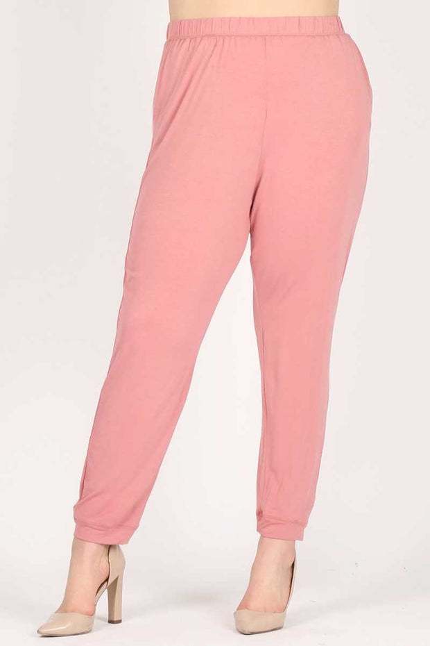 LEG-50 {Forward Motion} Mauve Joggers w/Pockets PLUS SIZE 1X 2X 3X