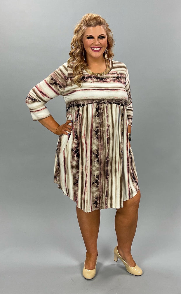 91 PQ-A {I Am Woman} Pink/Purple Tie Dye Babydoll Dress PLUS SIZE 1X 2X 3X