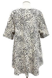 28 PSS {Need A Retreat} Taupe Dalmation Print Top EXTENDED PLUS SIZE 3X 4X 5X