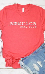 98 GT {America Est 1776} Red Graphic Tee PLUS SIZE 3X