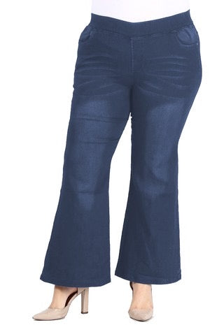LEG-G {Flared Beauty} Navy Denim Flared Jeans EXTENDED PLUS SIZE 4X/5X